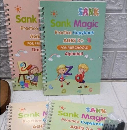 

Buku Sank Magic Book 1 Set isi 4 Buku + Pen + Refill Belajar Menulis dan Membaca Paud TK Balita [OR]