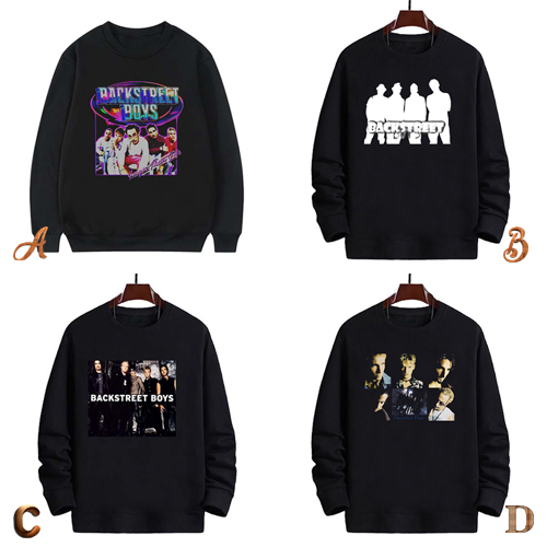 READY STOCK | LANGSUNG ORDER AJA | Sweater Backstreet Boys Crewneck Hitam Casual 100% Cotton Black |