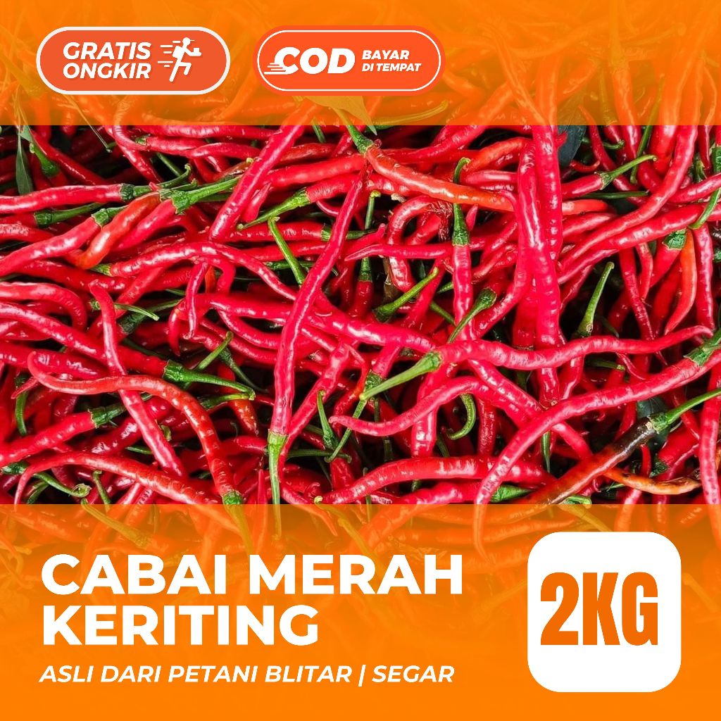 

Cabe/Cabai Merah Keriting 2 KG Segar | Asli Dari Petani Blitar