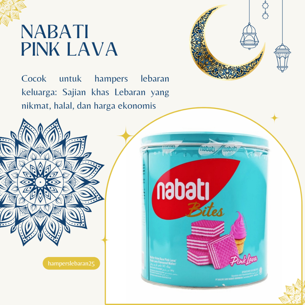 

Nabati Bites Wafer Pink Lava Kaleng 287 g Nabati Bites Richeese Wafer Keju Kaleng 240 g