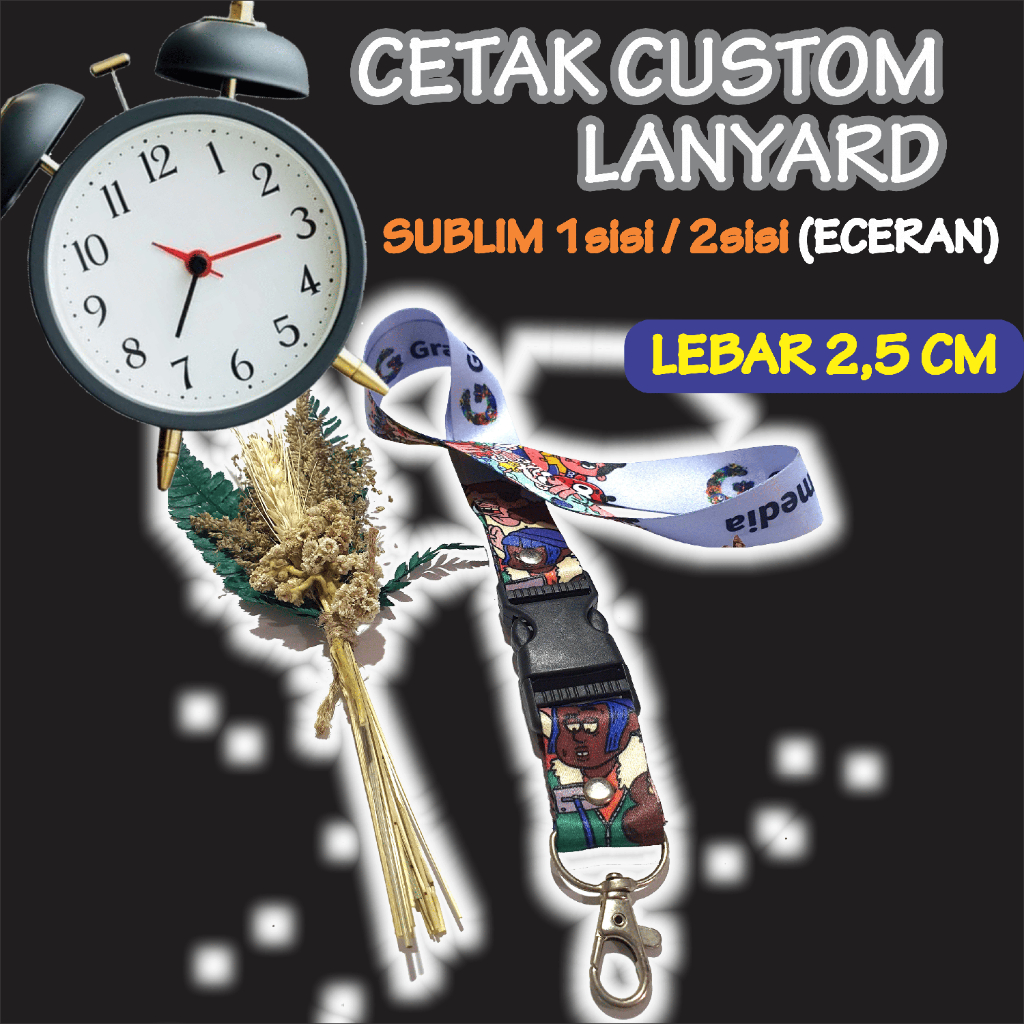 

tali lanyard custom desain 2,5cm / cetak tali lanyard id card lebar 2,5cm / nametag ECERAN