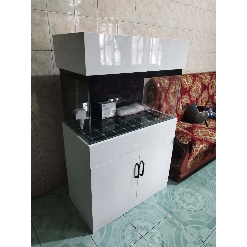 Meja Kabinet Aquarium & Tutup Atas Uk 80cm