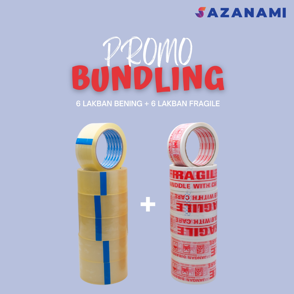 

PACKING HEMAT 2C 6 ROLL LAKBAN BENING 90Y + 6 ROLL LAKBAN FRAGILE