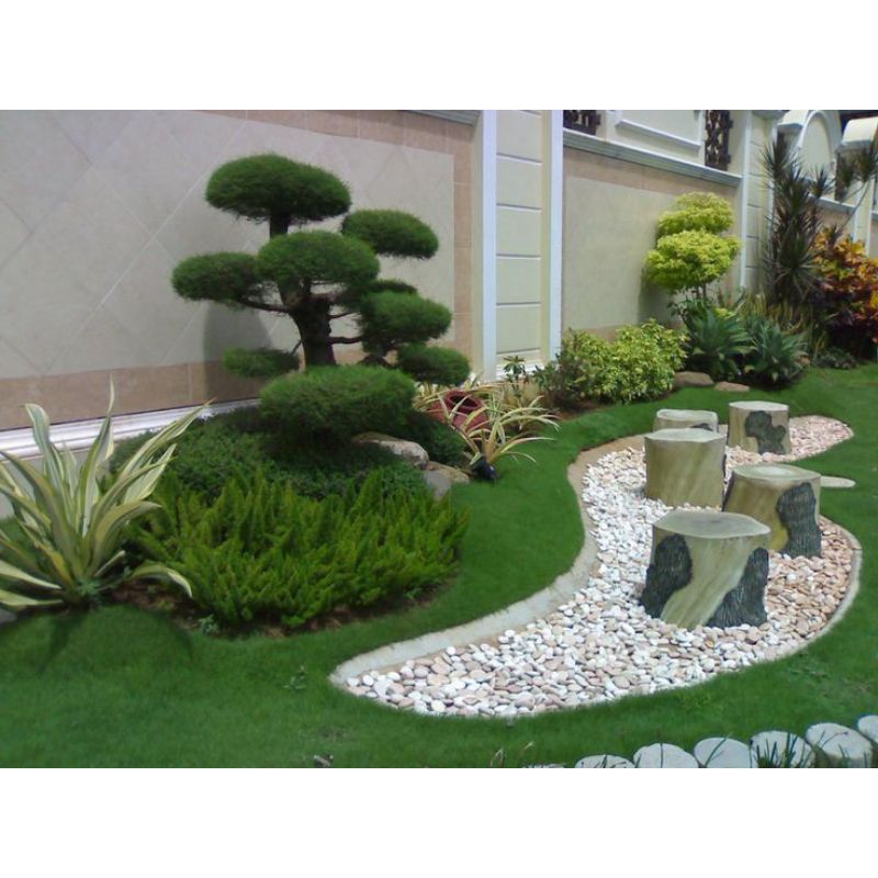 Taman minimalis & batu koral