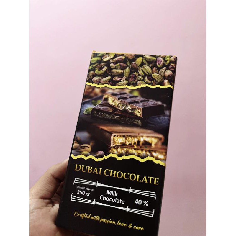 

1PCS CRISPY PISTACHIO KUNAFE CHOCOLATE DUBAI LOKAL/coklat dubai