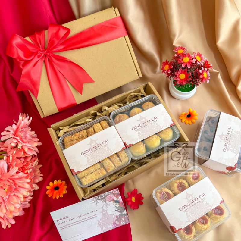 

Hampers Premium Kue Kering / Hampers Imlek Tahun Baru Cina / Hadiah Imlek /Hampers Kue Nastar