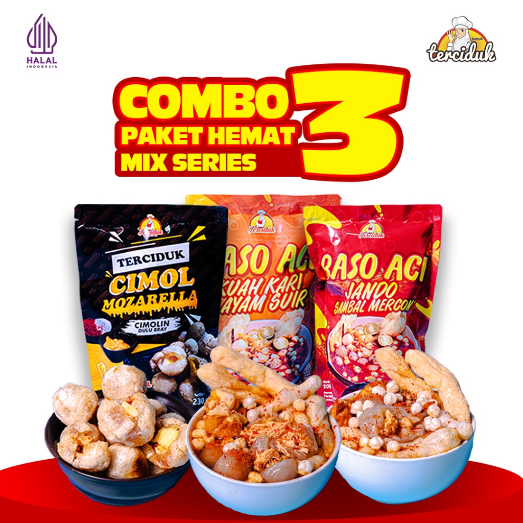 

MIX SERIES - BASO ACI KUAH KARI AYAM SUWIR | CIMOL MOZARELLA | BASO ACI JANDO SAMBAL MERCON - TERCIDUK FOOD