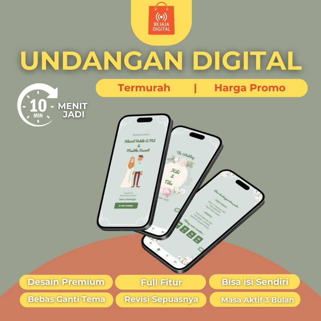 Undangan Digital Website - Wedding Invitation Biru Langit