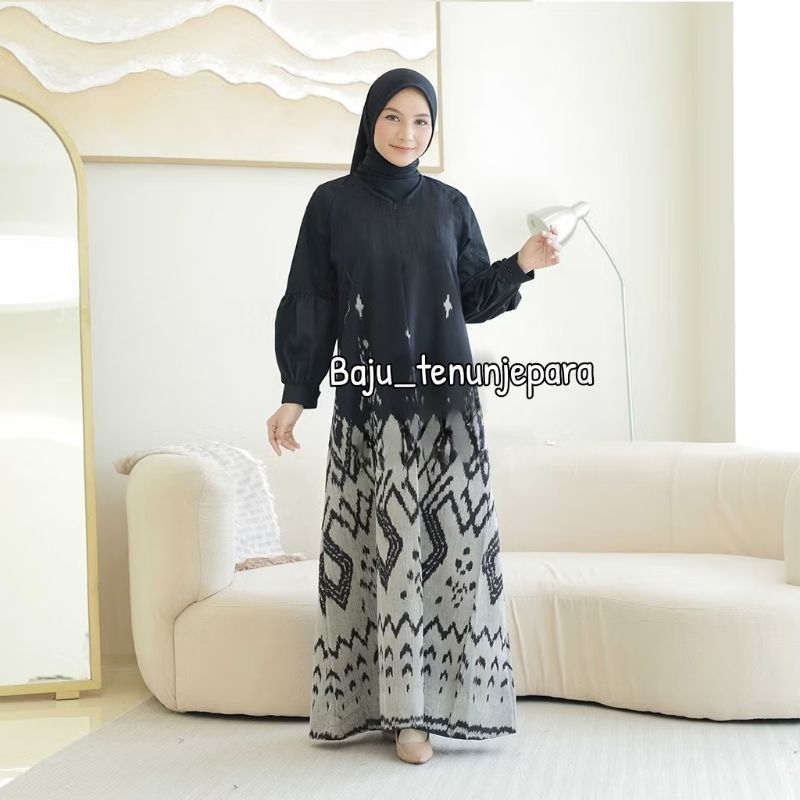 couple tenun jepara , gamis tenun , gamis raya , outfit viral , outfit kekinian, outfit couple , cou