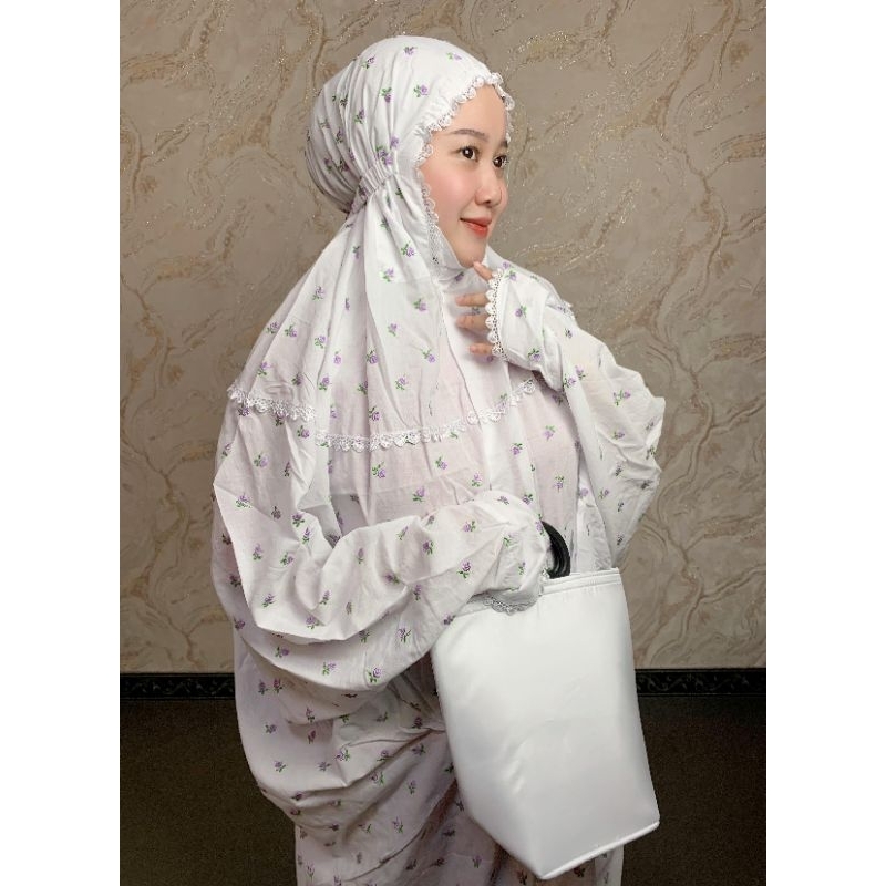 Mukena katun jepang melati terusan