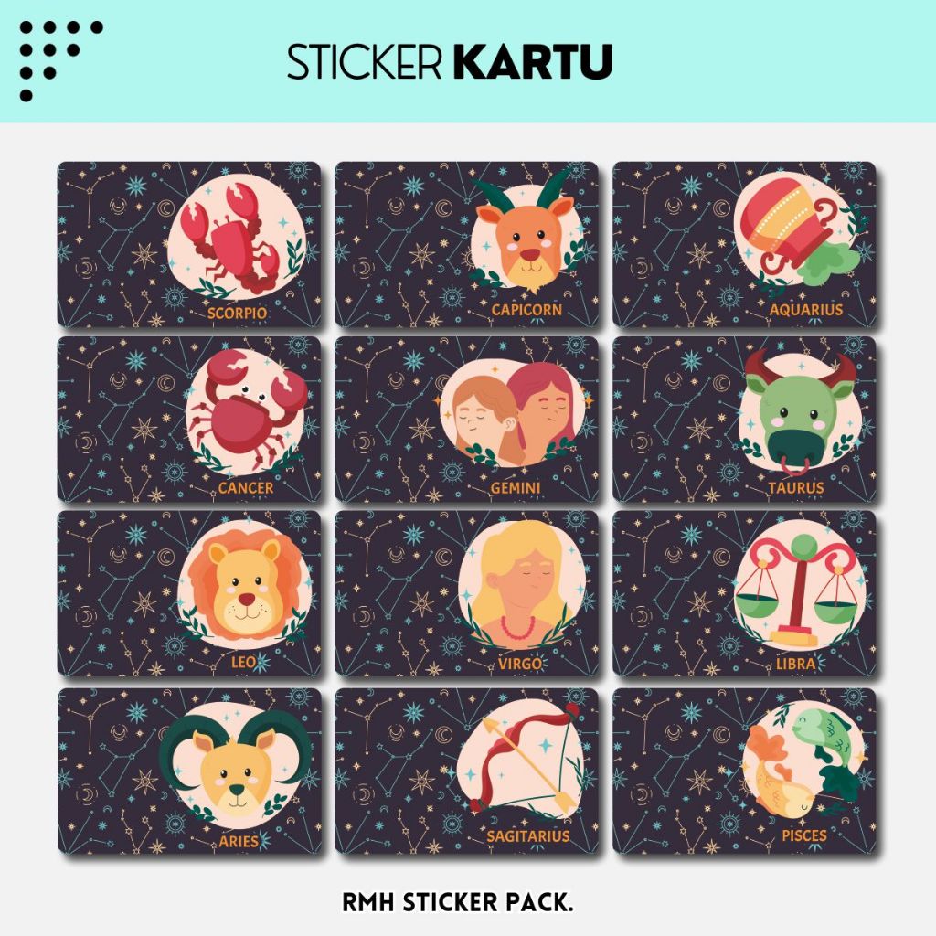 

Sticker Kartu ATM | Flazz | E-M0ney / Skin Card / Garskin Kartu || Tema Zodiac Horoscope