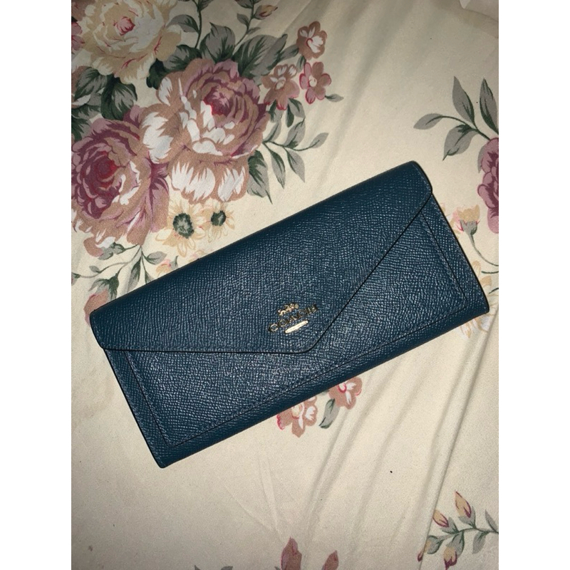 COACH ENVELOPE WALLET EMERALD GREEN NEW