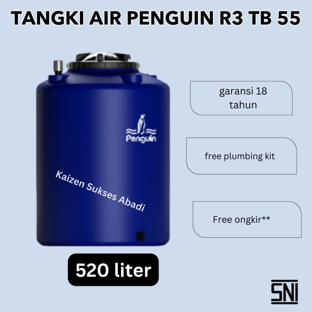 PREORDER 2 MINGGU tandon toren tangki air atas rumah plastik penguin R3 TB 55 500 550 liter termurah