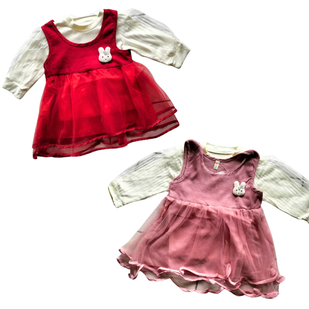 LIMITTED RED Dress Bayi Merah Koleksi Imlek | Dress Baby Perempuan 1-2 Tahun | Baju Imlek | Baju Pes