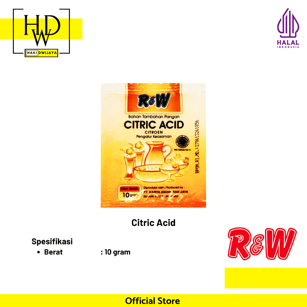 

[10gr] Sitrun Citrun Acid Asam Sitrat Rajawali R&W Sachet