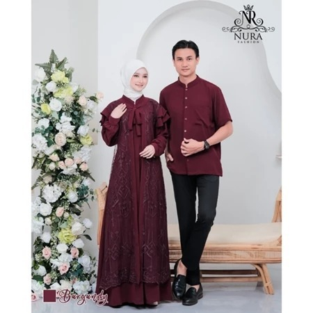 Mellyantie Couple Gamis Muslim Lebaran 2025 | Cringkle Mix Brukat Muslim | Syari Untuk Pasangan