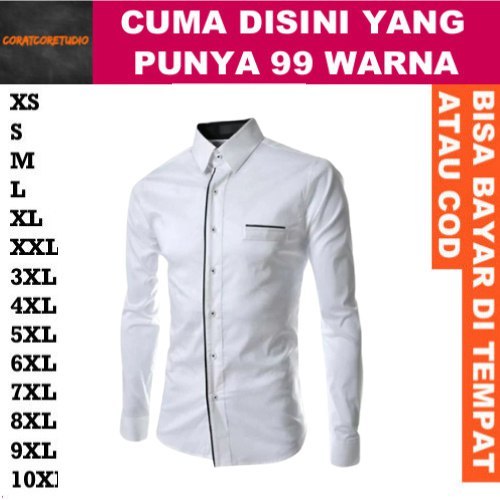 99 WARNA 10XL 9XL 8XL 7XL 6XL 5XL 4XL 3XL XXL XL L M S XS Jumbo Big SIze Hem Cowok Kemeja Laki 1 Kan