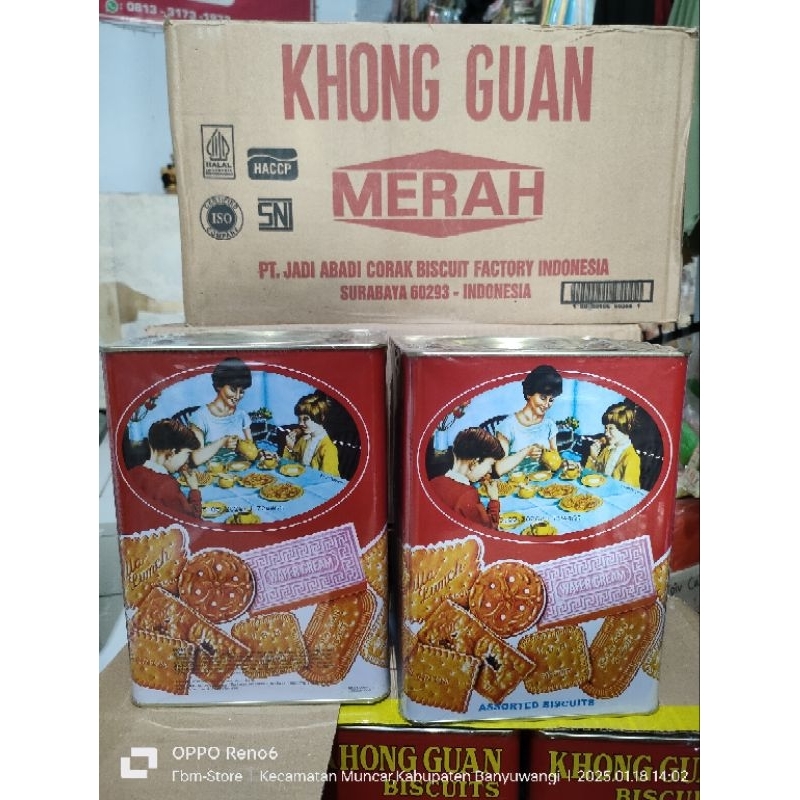 

Khong Guan Merah Biskuit 1600gr expayed 2026 packing kardus