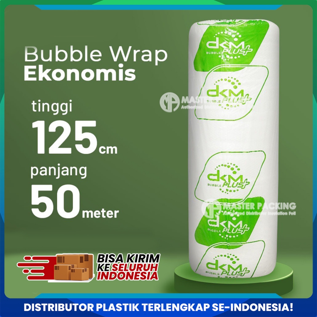 

Plastik Packing Bubble Wrap DKMPlus Roll 125cm x 50m Putih Bening Ekonomis Berat 2,4Kg VIA EKSPEDISI