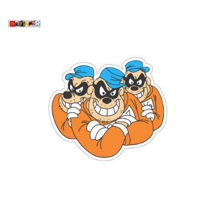 

sticker Beagle Boys Gerombolan Siberat graphic diecut stiker retro komik disney donal bebek