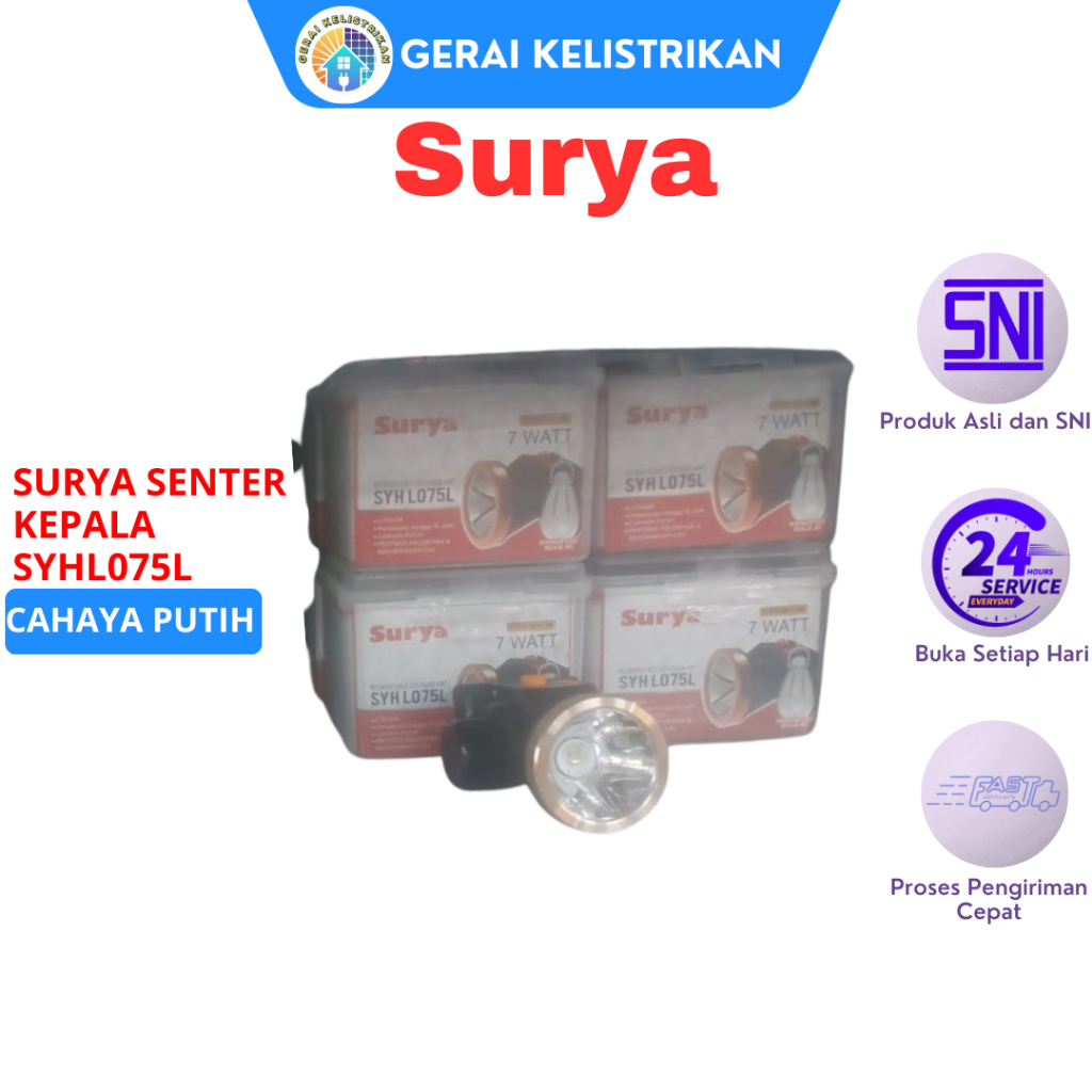 SURYA SENTER KEPALA SYHL075L PUTIH