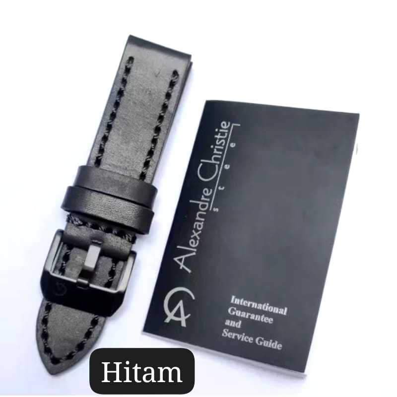TALI STRAP 24MM JAM TANGAN PRIA ALEXANDRE CHRISTIE 6141 / AC6141 LEATHER ORIGINAL