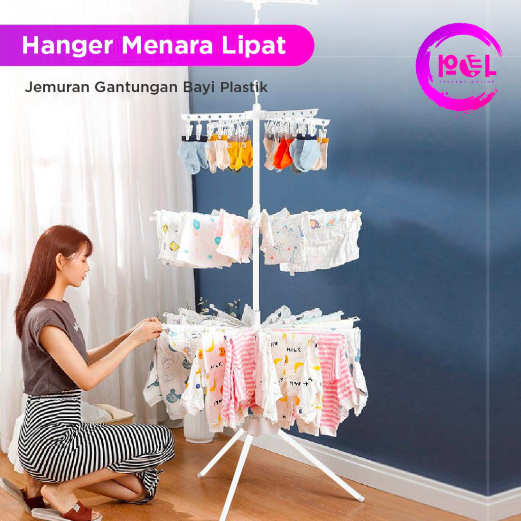 POL - Jemuran Baju Menara 2-3 Susun Stainless