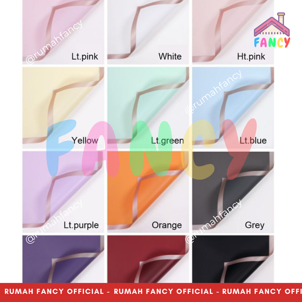 

[5 PCS] SINOWRAP Flower Wrapping Cellophane List Gold PASTEL Semi Transparant / Kertas Buket Bunga Halus