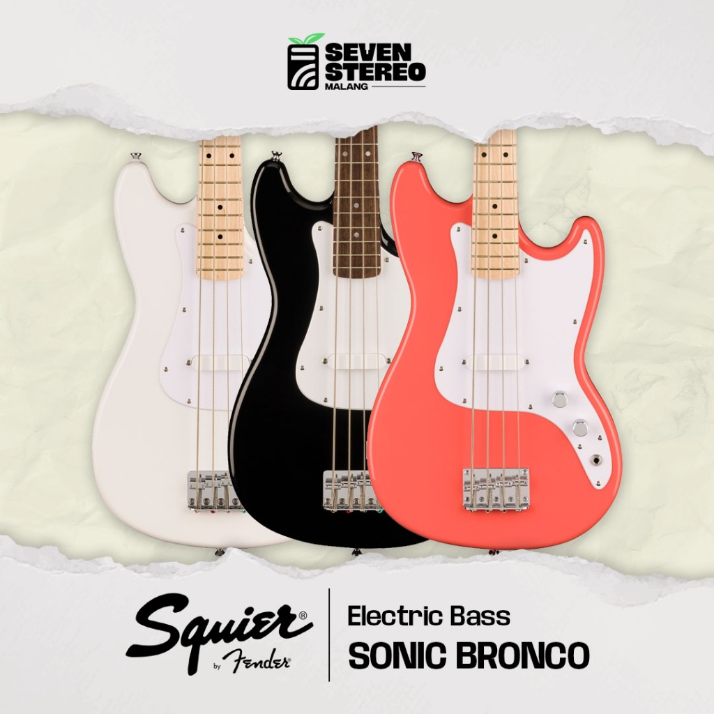 Squier Sonic Series Bronco Bass - Bass Elektrik Gitar Electric Squier by Fender