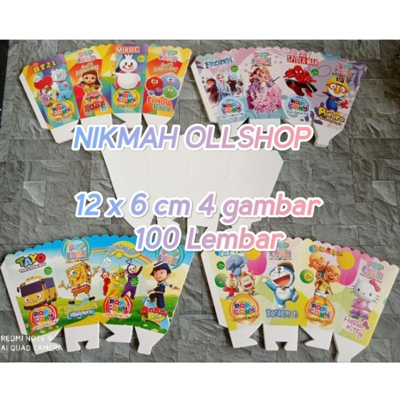 

kardus popcorn 12x6 cm / kertas popcorn 12x6 cm / kotak popcorn terbaru ukuran 12x6 cm