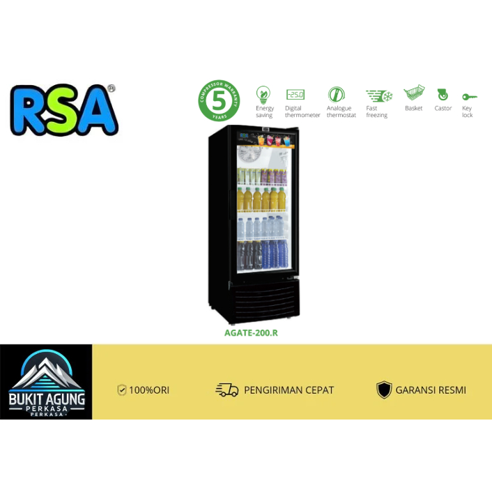 Showcase RSA 3 RAK AGATE 200 R Display Cooler kulkas Display