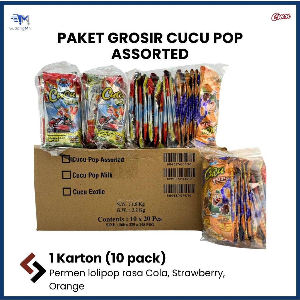 

PAKET GROSIR CUCU POP ASSORTED | PERMEN LOLIPOP