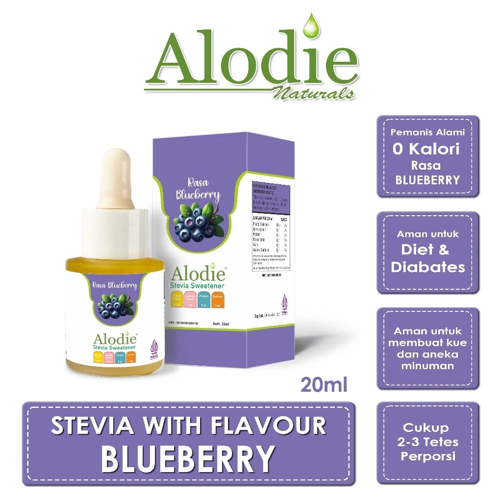 

Stevia Alodie Natural Sweetener Rasa Blueberry