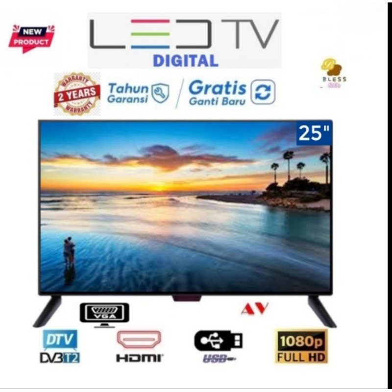FLASH SALE TV LED DIGITAL/ANALOG FULL LAYAR 19"/21"/22"/24"/25" INCH , BISA UNTUK PC, CCTV, PS2, PS3