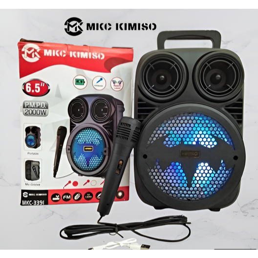 MKC - Speaker KMS 3391 Bluetooth Bass 6.5 inchi Free Mic Kabel