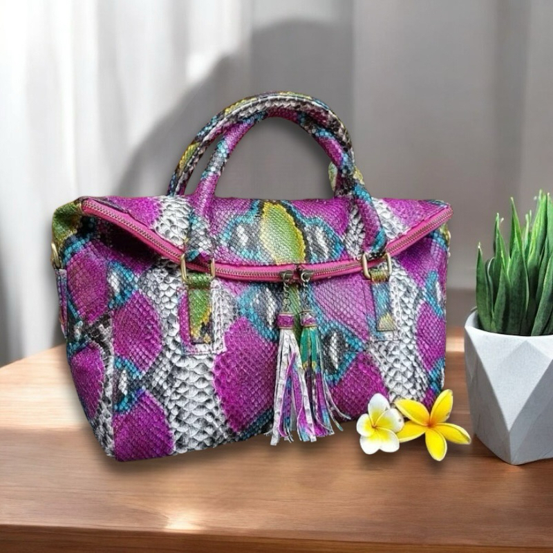 Tas Kulit Ular Piton Asli Wanita HINARA KULIT ULAR PITON ASLI