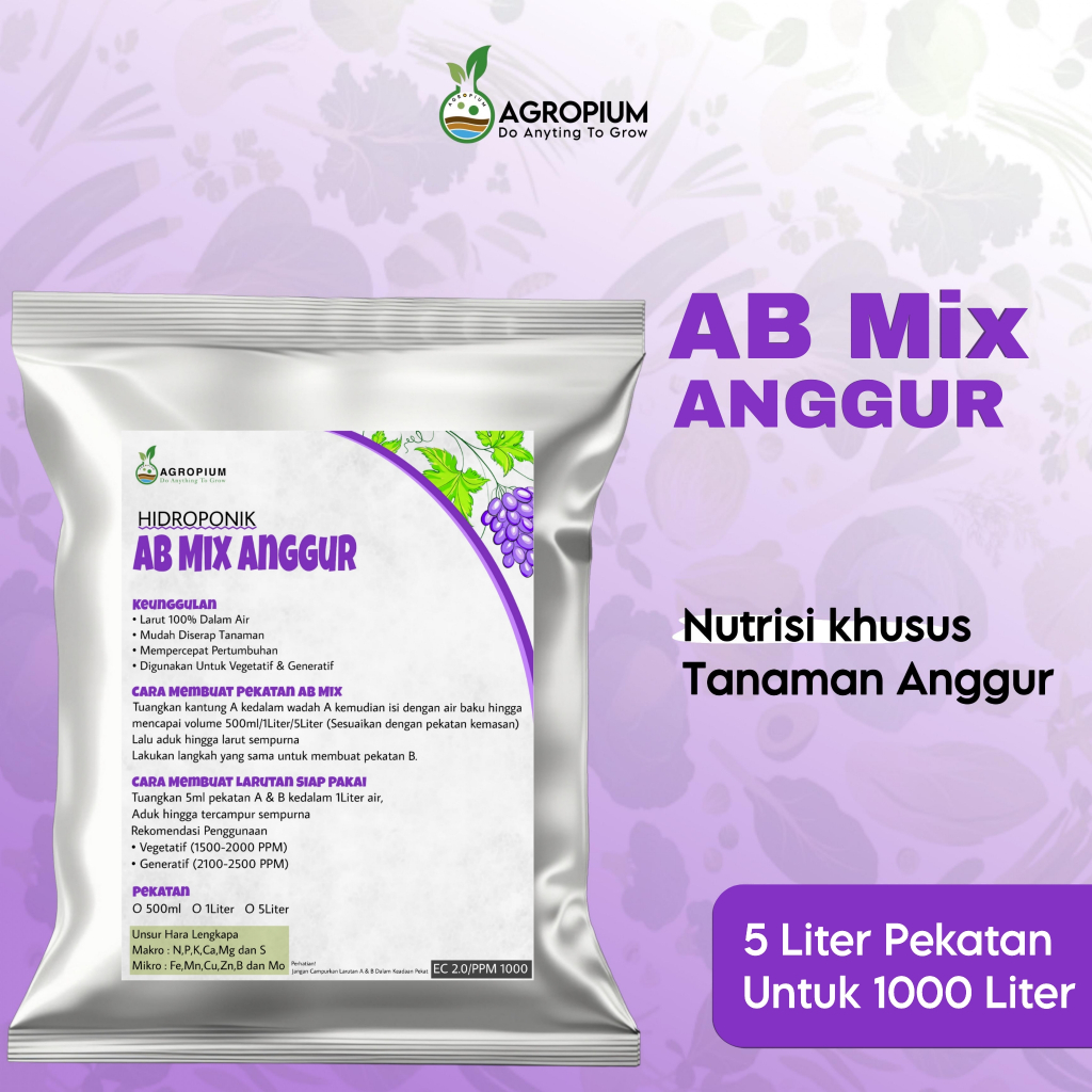 Ab Mix Anggur 5 Liter Pekatan untuk 1000 liter air - Anggur Cepat Berbuah