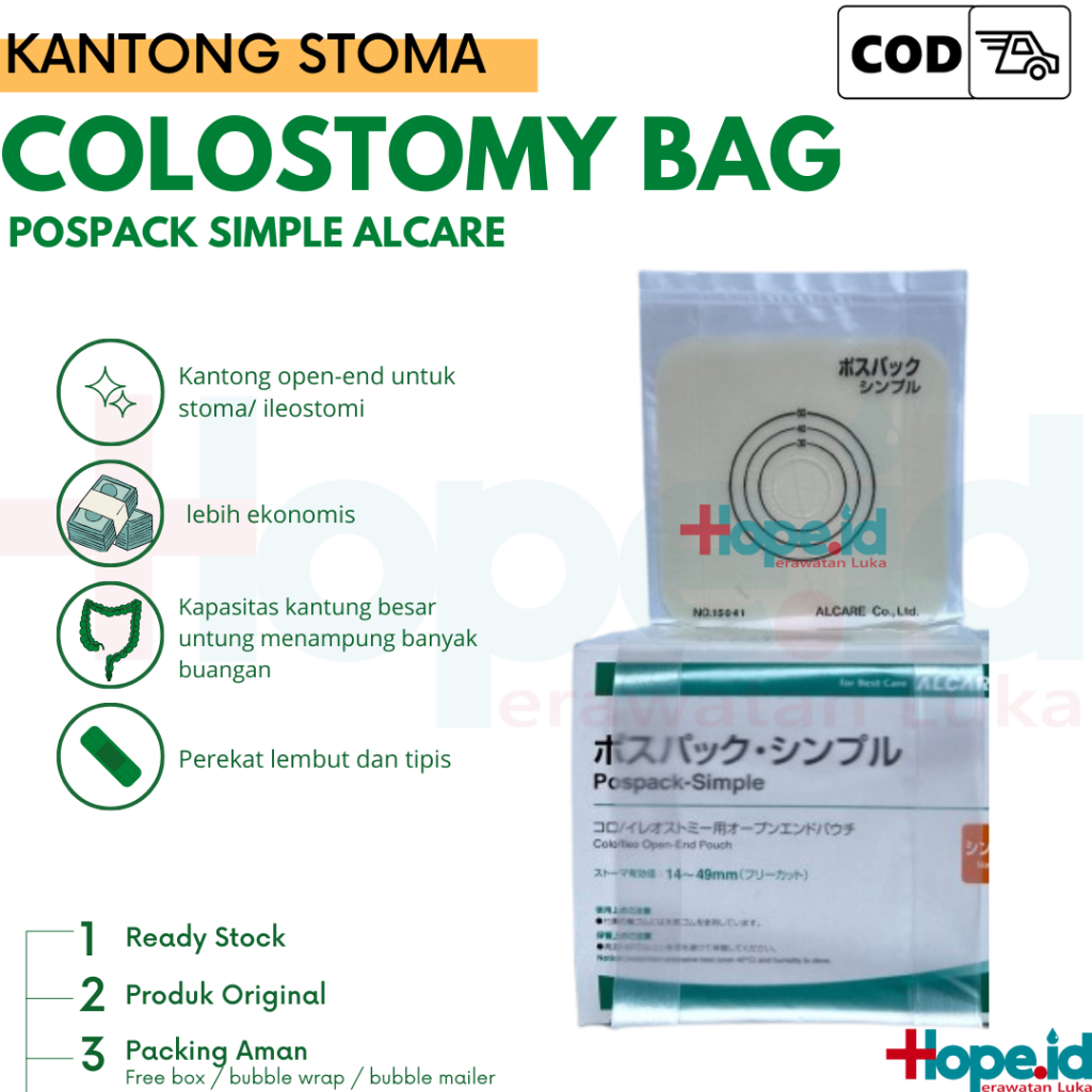 Kantong Stoma Alcare Pospack Simple Colostomy Bag