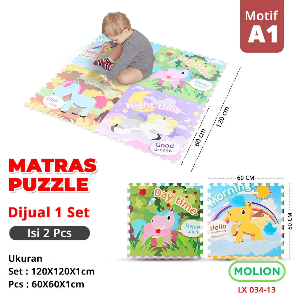 MOLION SNI Evamat Matras Puzzle Karpet 30x30cm 20mm Puzzle Matras Alas Anti Air-Slip 034-13