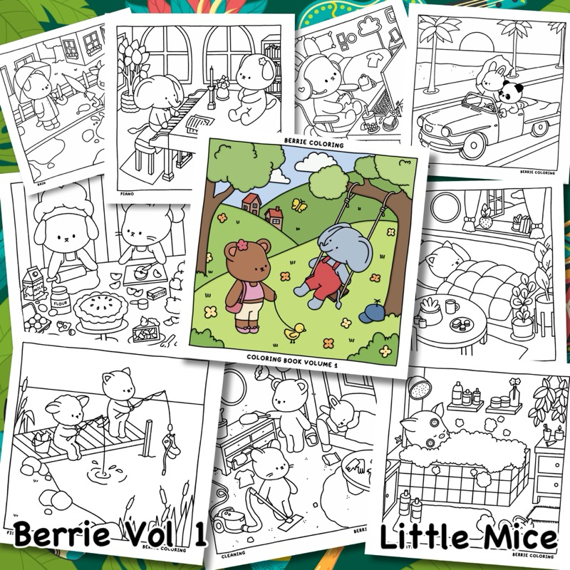 

20 Lembar Buku Mewarnai Berrie Coloring Volume 1