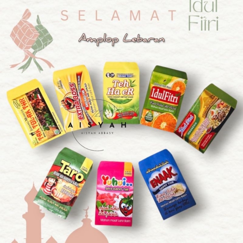 

Amplop lebaran angpau lebaran snack serie A ukuran medium isi 10 lembar