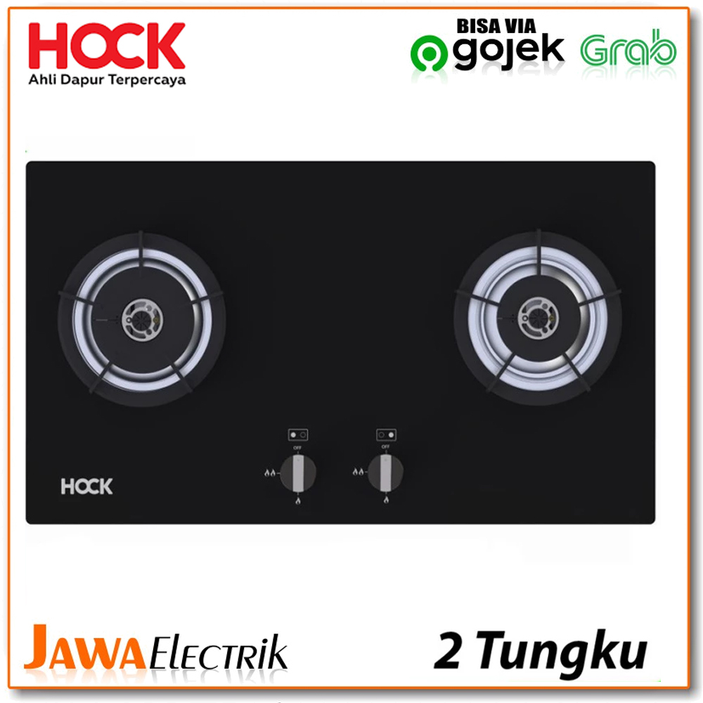Hock Kompor Gas Tanam Tempered Glass Hock Hb-220oc 2 Tungku - Optima Crystal