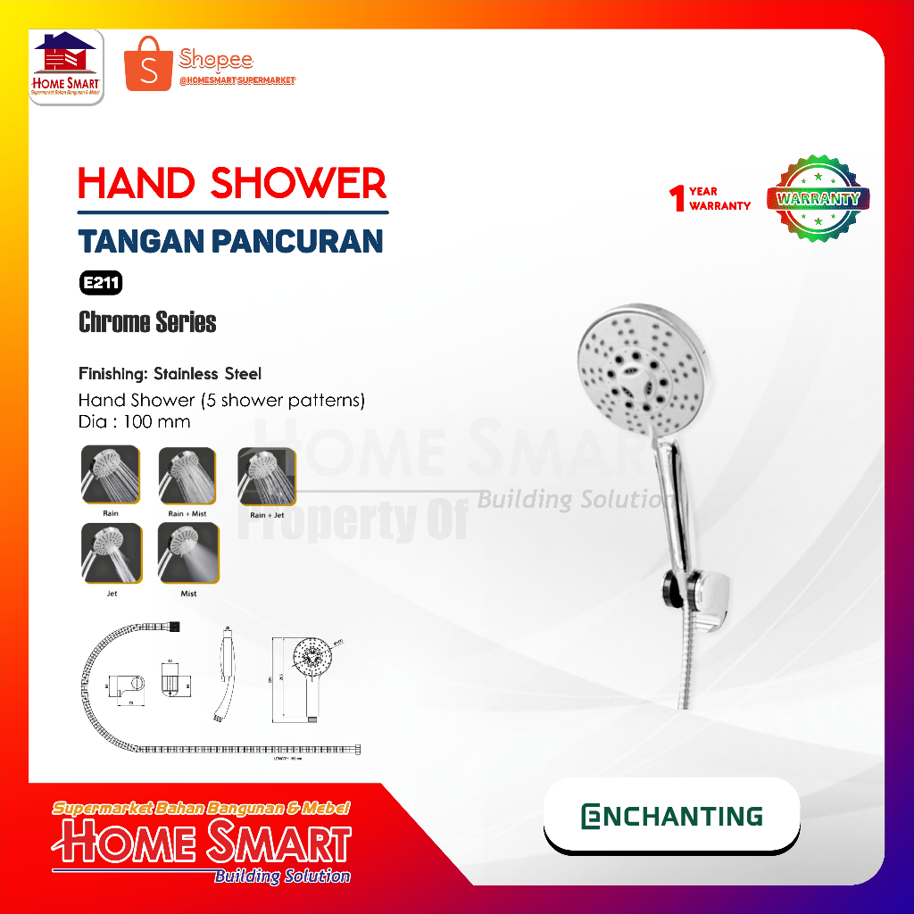 Hand Shower Europe Enchanting / Kepala Shower E211