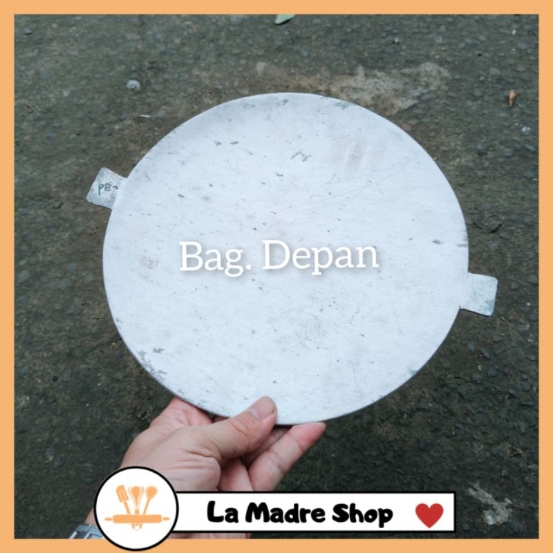 Wajan Datar Bulat untuk Roti Bakar Sosis Crepes Kebab - Aluminium Cor Tebal Uk. 25 cm