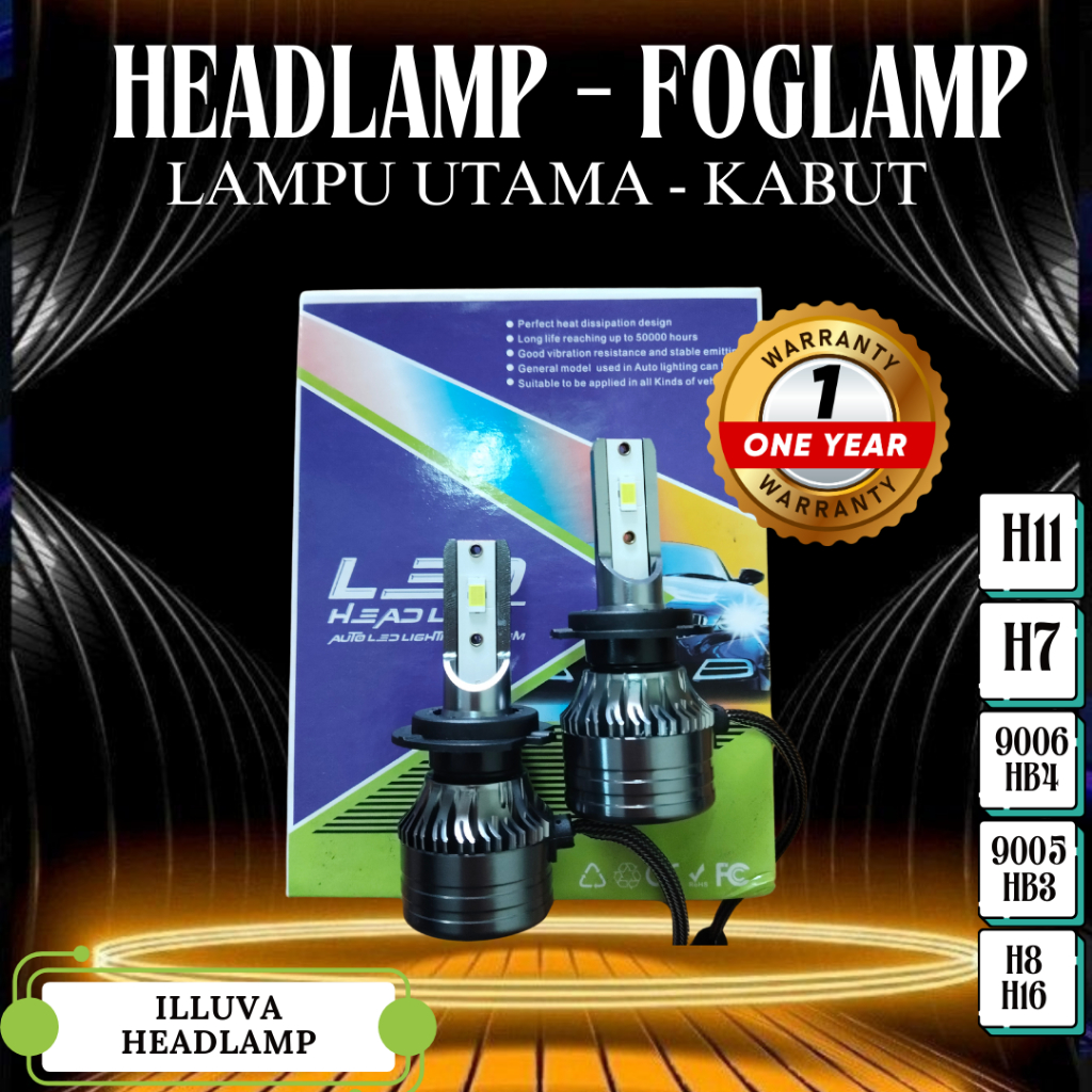 Lampu Utama Lampu Kabut 12-24V Putih Terang H11 HB4 HB3 H7 Super Terang