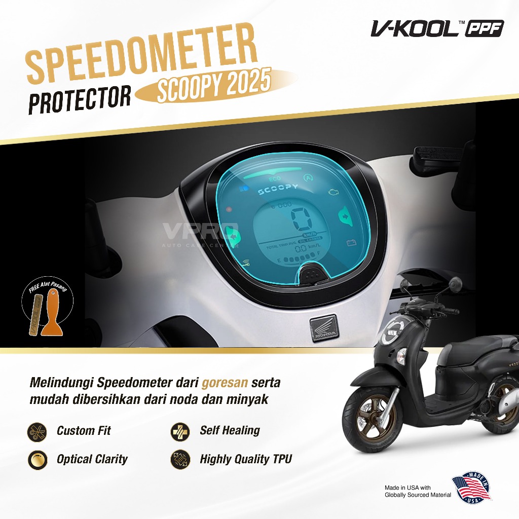 VKOOL PPF Speedometer Motor Honda Scoopy 2025 NEW / Anti Gores Motor