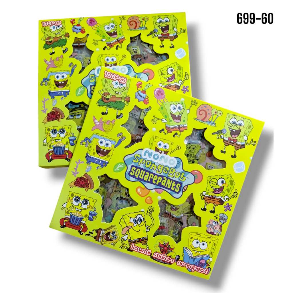 

Stiker Viral Karakter Spongebob Lucu Stiker Momo Nono Cici Waterproff Isi 100 lembar