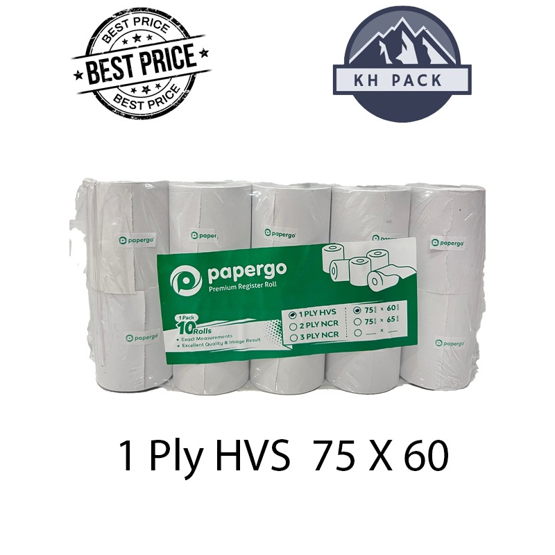 (10 ROLL)TELLSTRUK PAPER GO  KERTAS STRUK KASIR  1ply/  2ply / 3ply