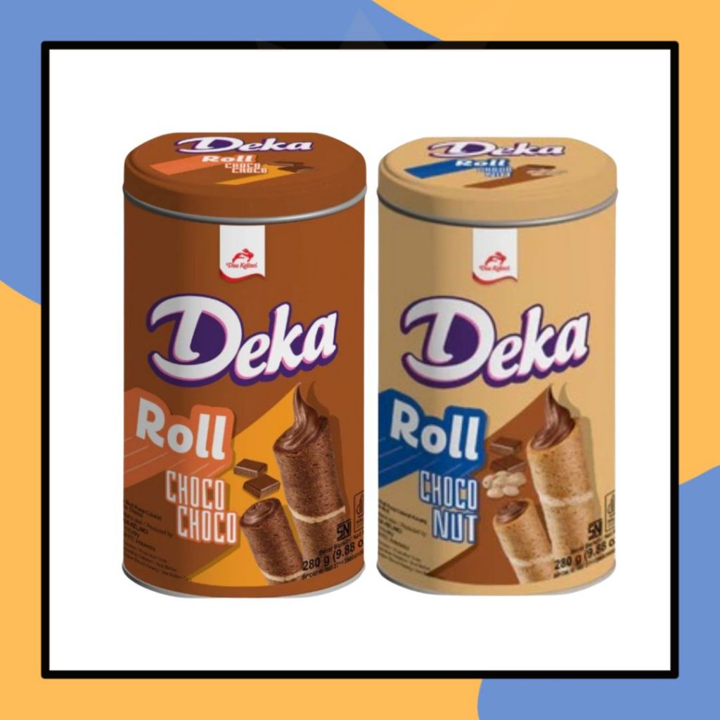 

Deka Wafer Roll Choco Nut 280gr Wafers Rasa Coklat Kacang Kemasan Kaleng