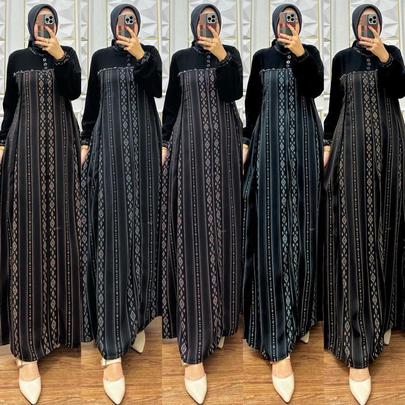 gamis abaya / gamis lebaran 2025 / gamis terbaru / gamis hitam premium / gamis tanah abang
